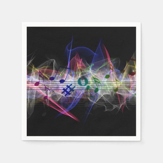 Serviette En Papier Musique colorée Note musicale (Devant)