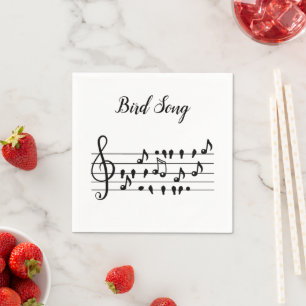 Serviette En Papier Musique de chant d'oiseau Table de fête personnali