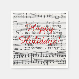 Serviette En Papier Musique de feuille de chanson de Noël