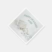 Serviette En Papier Musique De Noël Et Ornements D'Argent (Coin)