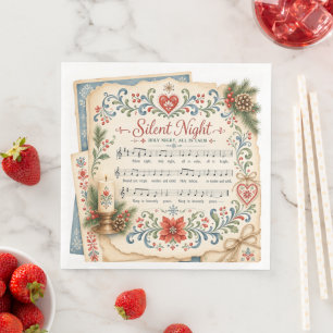 Serviette En Papier Musique de Noël nordique