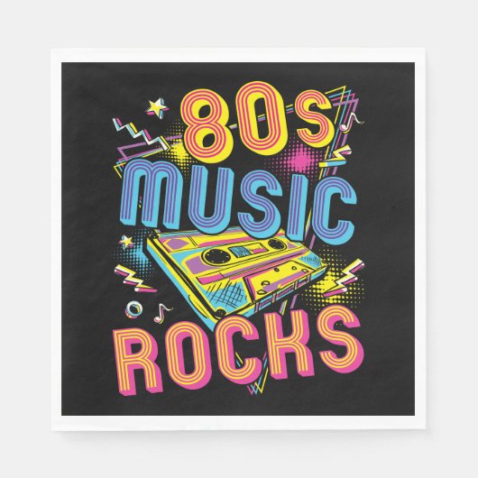 Serviette En Papier Musique des années 80 Rock des années 80 (Devant)