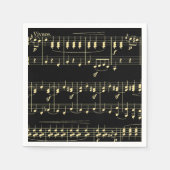 Serviette En Papier Musique d'or en noir (Devant)