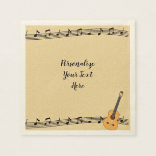 Serviette En Papier Musique musicale guitare & tôlerie Personnaliser 