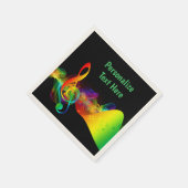 Serviette En Papier Musique Neon Notes musicales Dance Party Personnal (Coin)