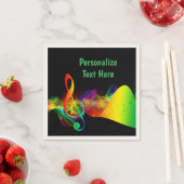 Serviette En Papier Musique Neon Notes musicales Dance Party Personnal (En situation)