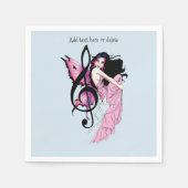 Serviette En Papier Musique Note Papillons Fairy (Devant)