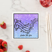 Serviette En Papier Musique Note Parties scintillant bleu violet Épers (En situation)