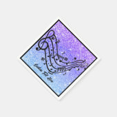 Serviette En Papier Musique Note Parties scintillant bleu violet Épers (Coin)