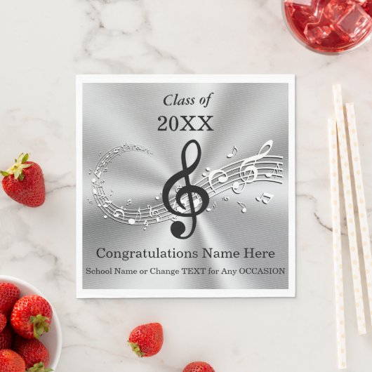 Serviette En Papier Musique personnalisée Partie de graduation à thème (En situation)