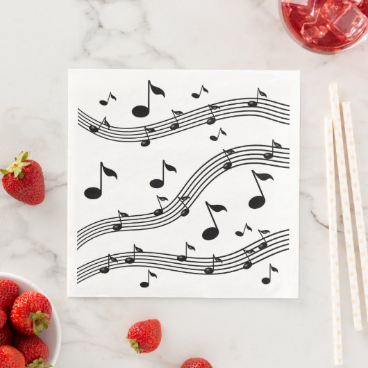 Serviette En Papier Musique sonorités à motifs (En situation)