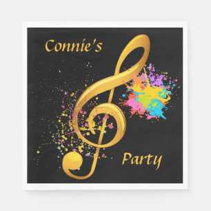 Serviette En Papier Musique Thème Treble Clef Party