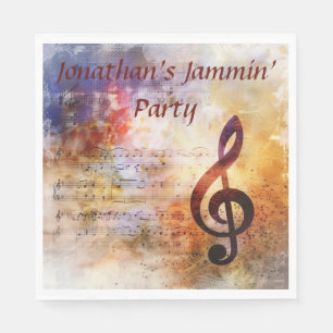 Serviette En Papier Musique Thème Tref Clef Jammin' Party