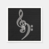 Serviette En Papier Musique - Treble et Bass Clef Party Napkins (Devant)