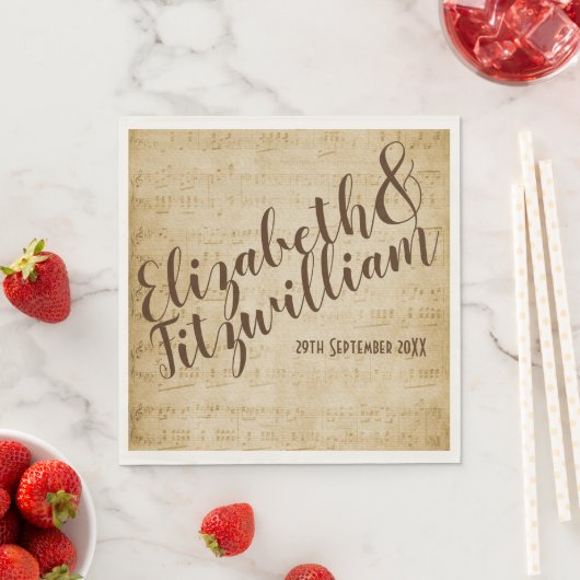 Serviette En Papier Musique vintage Green Napkin (En situation)