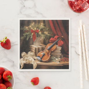 Serviette En Papier Musique violon de Noël