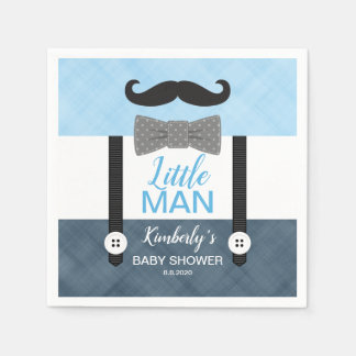 Serviette En Papier Mustache arc cravate bébé bleu marine garçon baby