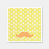 Serviette En Papier Mustache Jaune Orange Hipster tendance Rétro amusa (Devant)