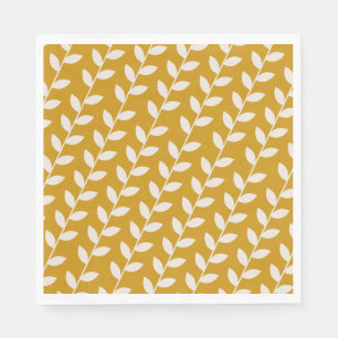 Serviette En Papier Mustard personnalisé les années 70 Motif feuille r