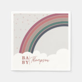 Serviette En Papier Muted Rainbow Baby shower Girl (Devant)