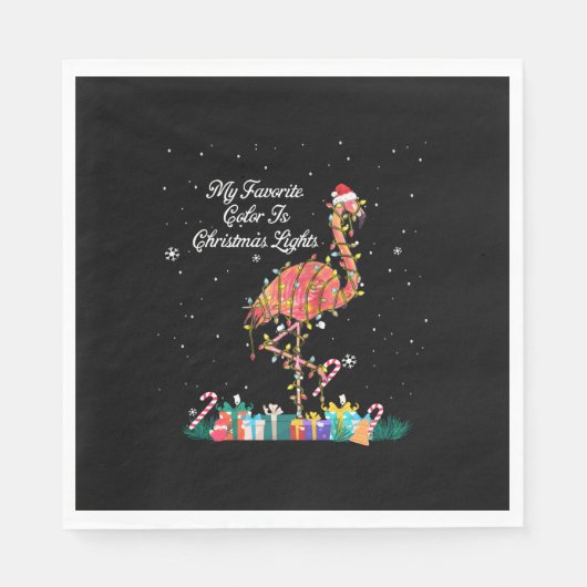 Serviette En Papier My favorite Is Christmas Lights Costume Flamingo (Devant)