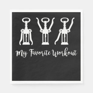 Serviette En Papier My Favorite Workout Wine Lover Venin Idea Gym