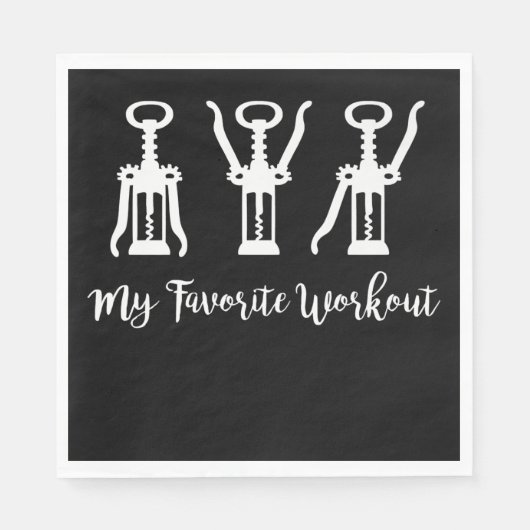 Serviette En Papier My Favorite Workout Wine Lover Venin Idea Gym (Devant)