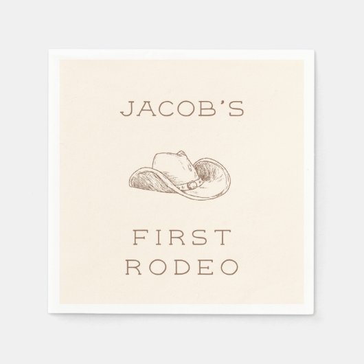 Serviette En Papier My First Rodeo Customizable Neural Party Napkin (Devant)