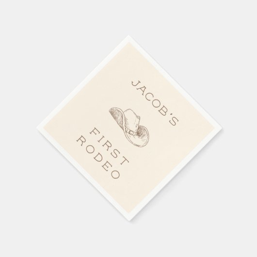 Serviette En Papier My First Rodeo Customizable Neural Party Napkin (Coin)