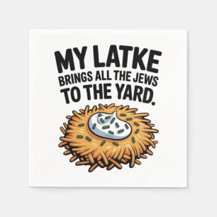 Serviette En Papier My Latke Amène tous les Juifs à l'Hanoukka du tria