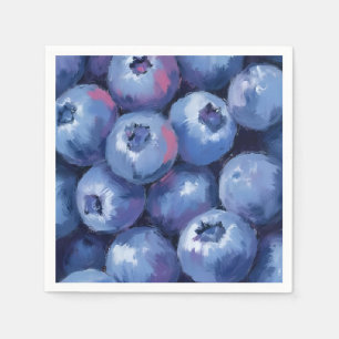 Serviette En Papier Myrtilles Aquarelle de fruits peints