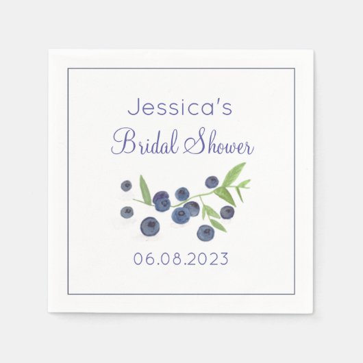 Serviette En Papier Myrtilles Myrtille Été Shower de Mariée (Devant)