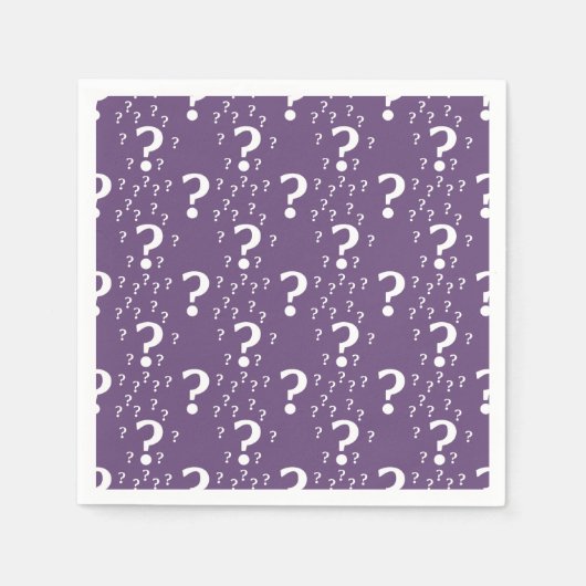 Serviette En Papier Mystère question marque énigme puzzle violet (Devant)