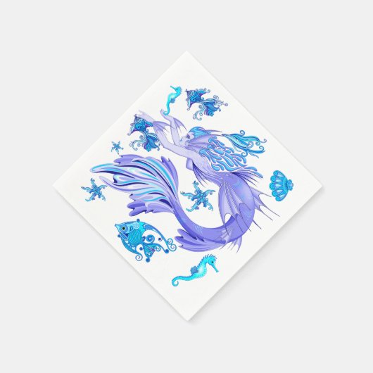 Serviette En Papier Mystic Fairy Purple Créature Carreaux en céramique (Coin)