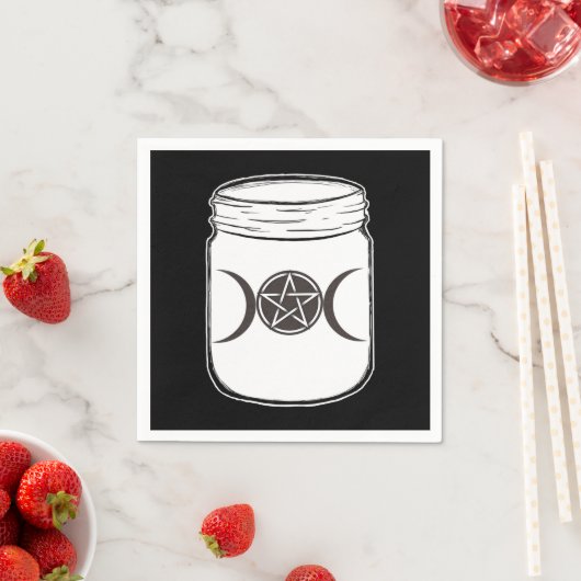 Serviette En Papier Mystical Magic Moons Mason Jar Halloween Party (En situation)