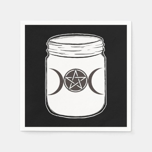 Serviette En Papier Mystical Magic Moons Mason Jar Halloween Party (Devant)