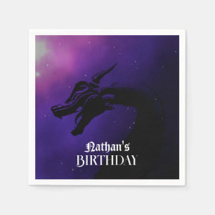 Serviette En Papier Mythique Dragon Violet Anniversaire