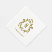 Serviette En Papier N Couronne d'or initiale (Coin)