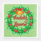 Serviette En Papier Nadolig Llawen Welsh Joyeux Noël (Devant)