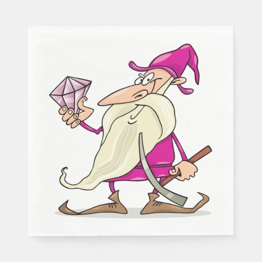 Serviette En Papier Nain Avec Un Diamant (Devant)