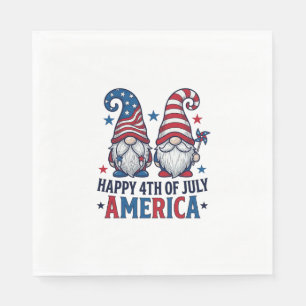 Serviette En Papier Nains Patriotiques Bonne Fête du 4 Juillet America