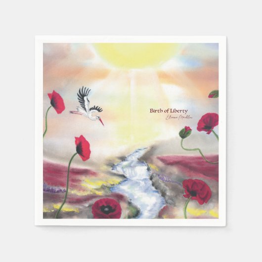 Serviette En Papier Naissance de la Liberté (Devant)