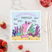 Serviette En Papier Naissance personnalisée du bébé requin (En situation)