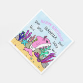 Serviette En Papier Naissance personnalisée du bébé requin (Coin)