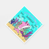 Serviette En Papier Naissance personnalisée du bébé requin (Coin)