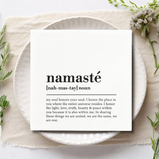 Serviette En Papier Namaste Définition Yoga Moderne Méditation Minimal