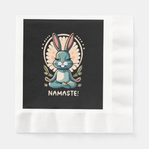 Serviette En Papier namaste lapin yoga lapin méditation
