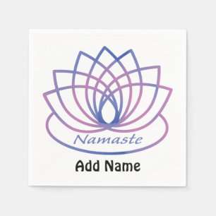 Serviette En Papier Namaste Purple and Pink Lotus Flower