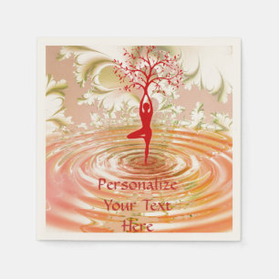 Serviette En Papier Namaste Quote Tree of Life Zen Yoga