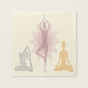 Serviette En Papier Namaste, yoga, yoga, femmes, chakra, chi, spiritue